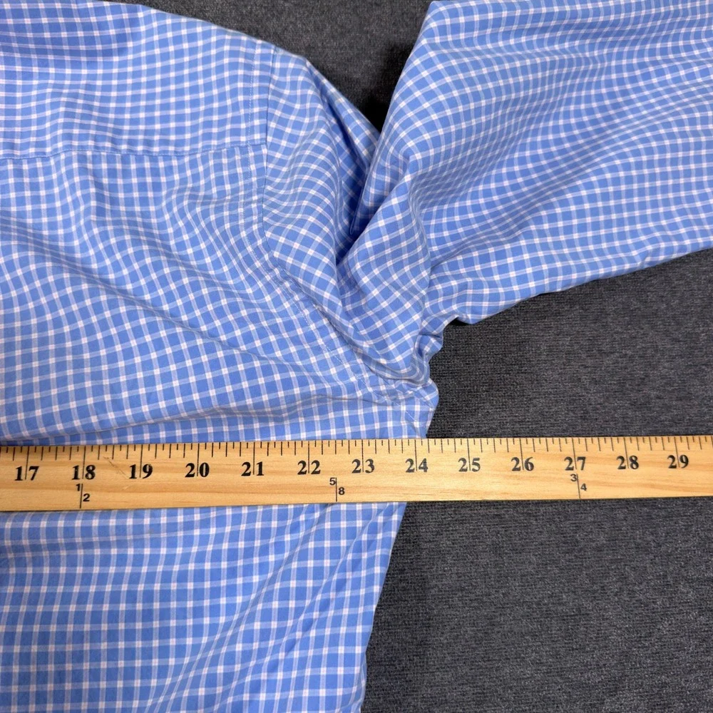 Brooks Brothers Red Fleece Button Down Shirt Mens XL Blue Gingham Check Cotton